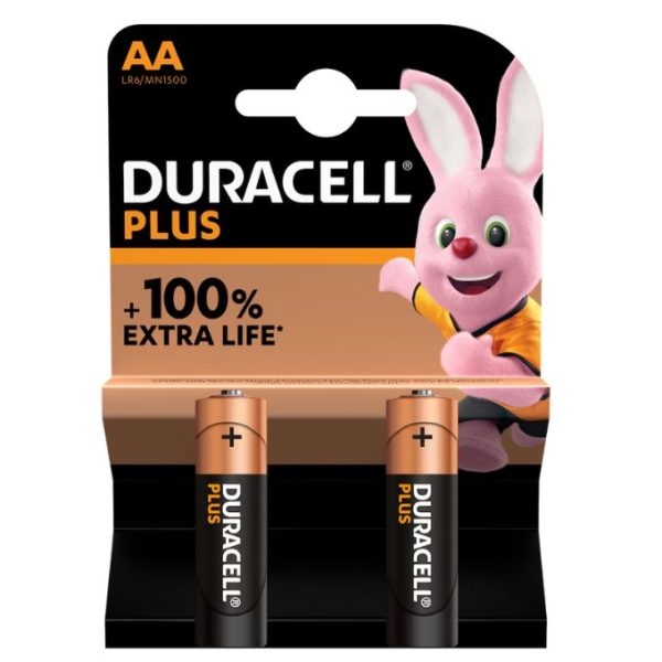 Duracell AA Alkaline Batteries - Pack of 2