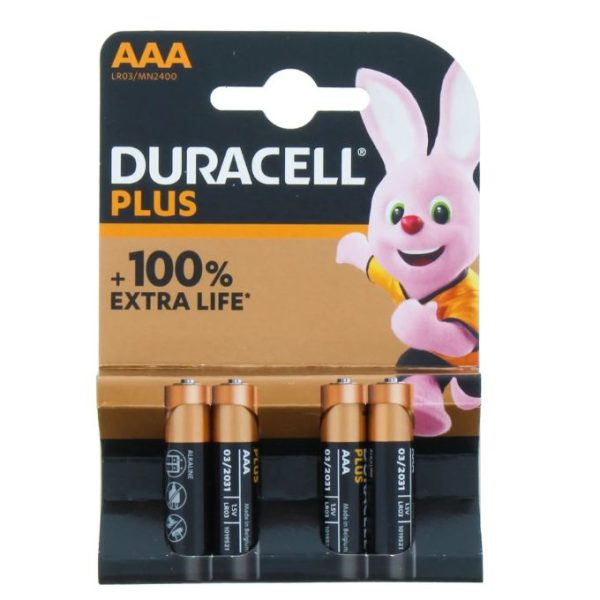 Duracell AAA Alkaline Batteries - Pack of 4
