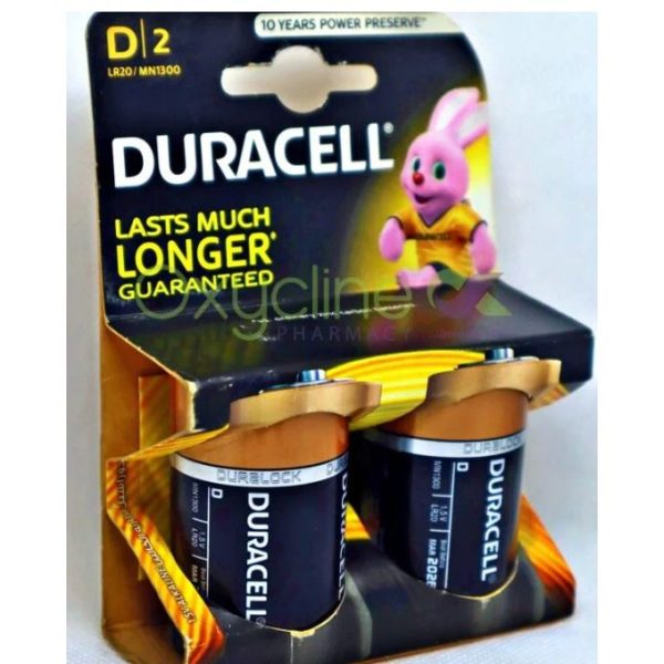 Duracell D Alkaline Batteries - Pack of 2