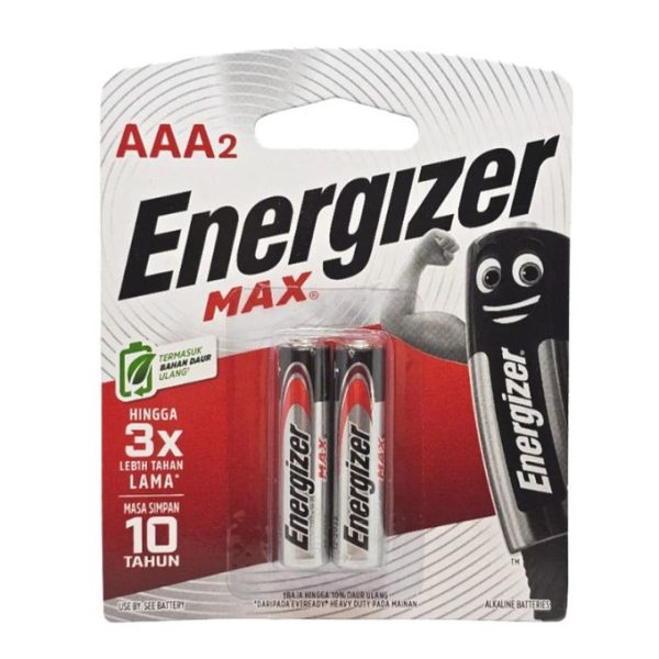 Energizer AAA Alkaline Batteries (Pack of 2)
