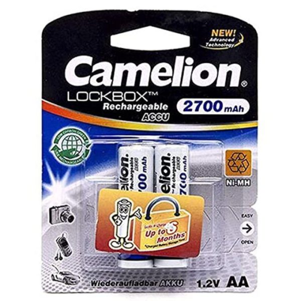 Camelion 1.2V AA Rechargeable Lock BOX ACCU 2700 mAH Battery Pack (2-Pack)