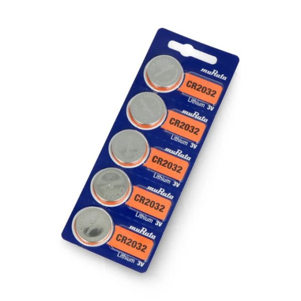 muRata CR2032 Lithium Battery (3V, Pack of 5)